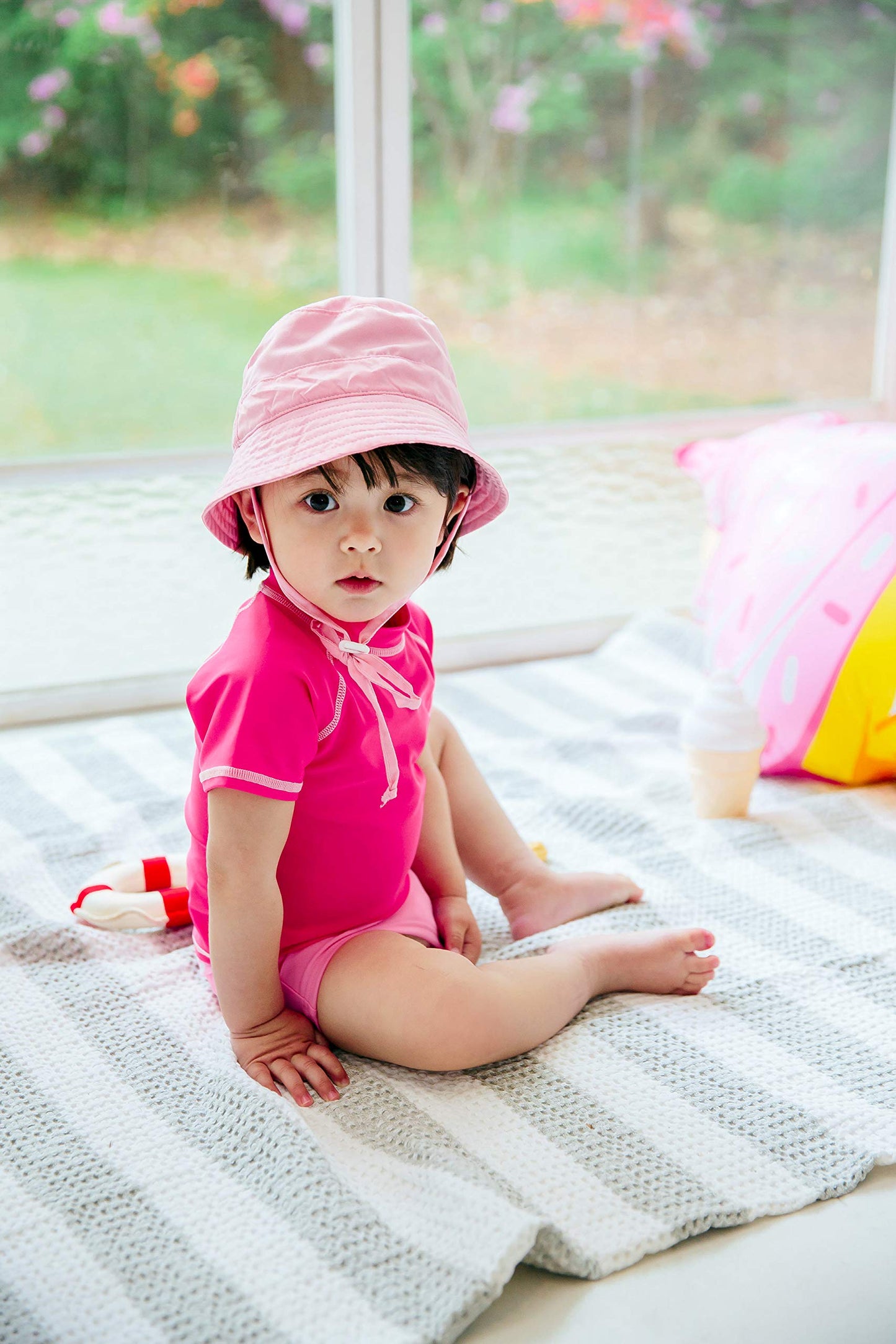Vaenait Baby Infant & Kids Sun Protection Rashguard Short Sleeve Swim Shirt Oasis Hotpink M