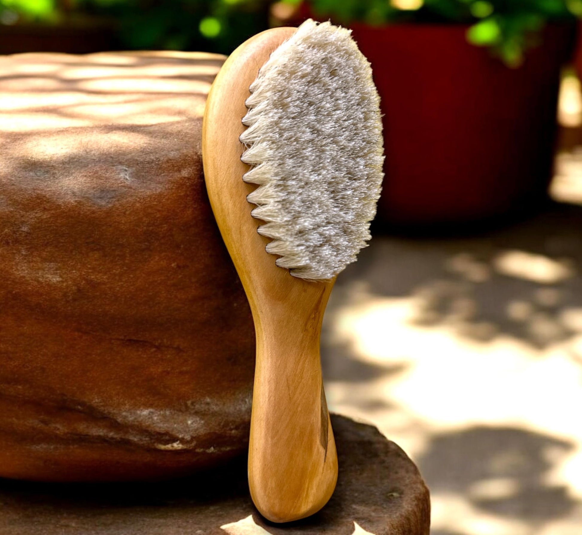 Comfy Cheeks Baby Hair Brush For Infants | Soft Bristles For Newborns | Gentle Wooden Brush For Baby Hair Grooming | Safe Scalp 