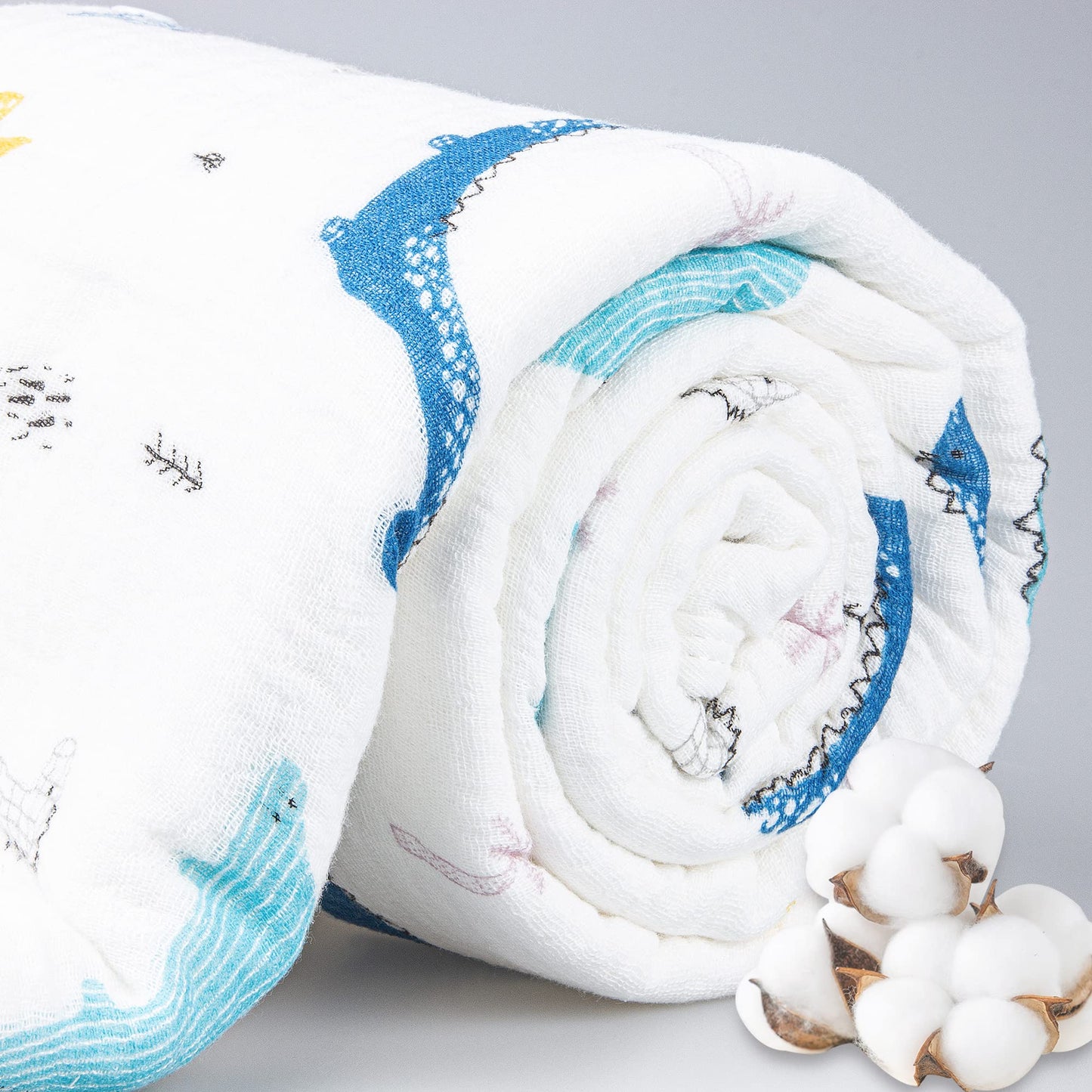 Hooded Towel Muslin Hooded Towel Made From Organic Cotton 6-Layer Cotton Bath Towel, Soft Bath Towels 27.5X55 Inches For Toddler
