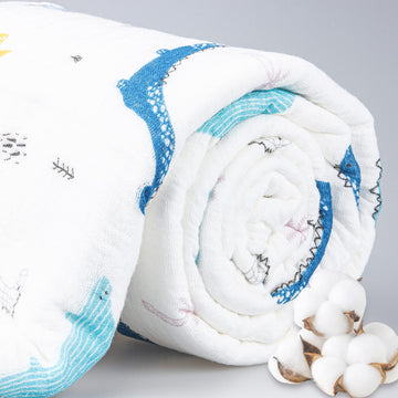 Hooded Towel Muslin Hooded Towel Made From Organic Cotton 6-Layer Cotton Bath Towel, Soft Bath Towels 27.5X55 Inches For Toddler