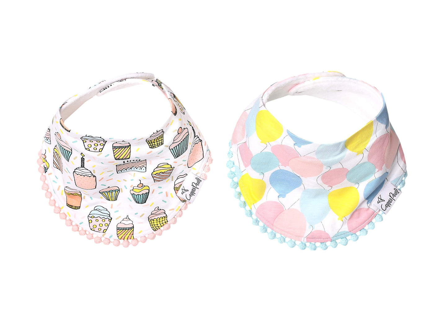 Copper Pearl Baby Bandana Drool Bibs for Drooling and Teething 2-Pack Gift Set Celebration