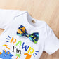 Vivifayee Baby Boy First Birthday Outfit Dinosaur Halloween Short Sleeve Bowtie Rompers Shorts Set With Suspenders One Year Old