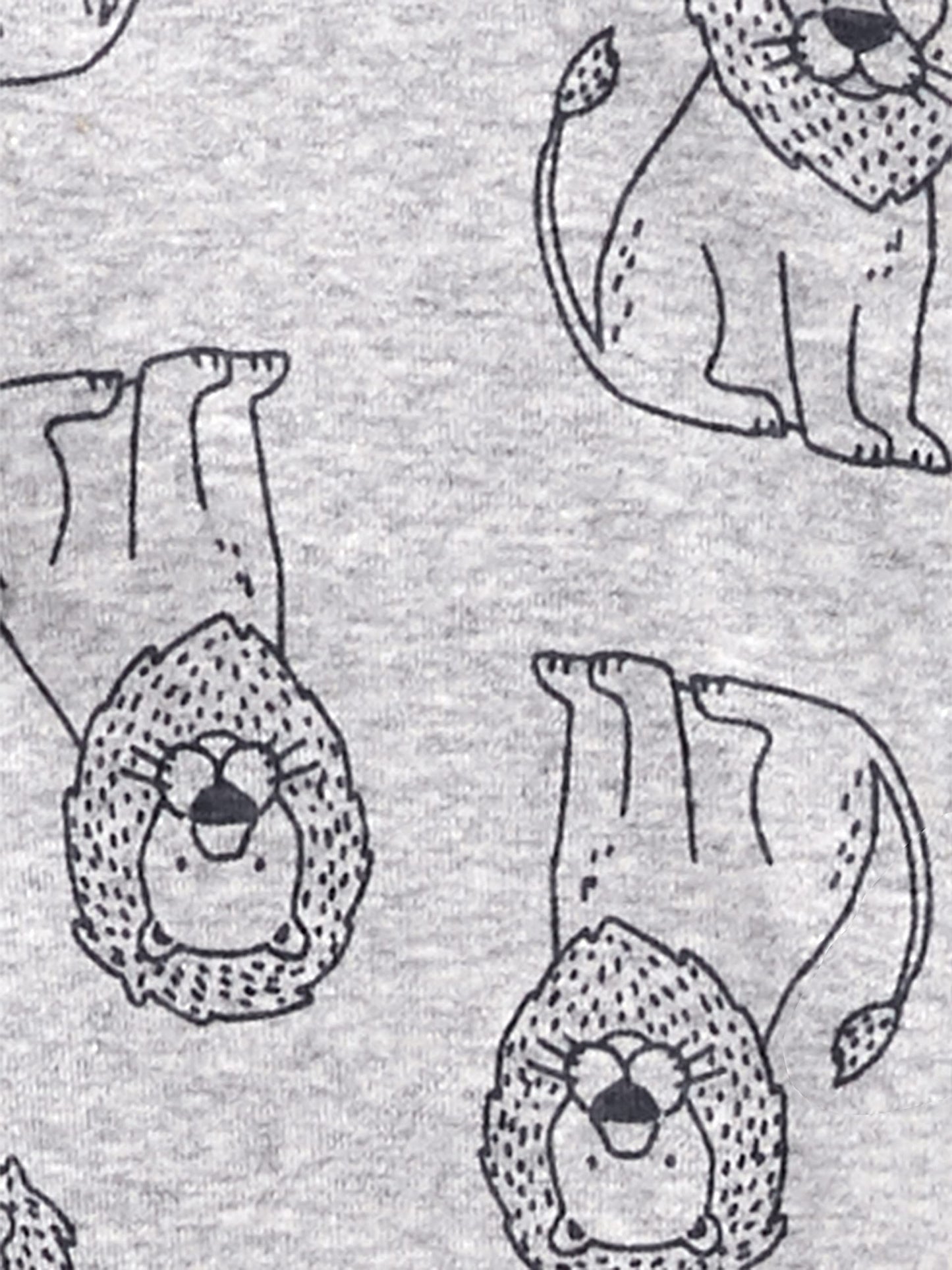 Simple Joys By Carter'S Baby Boys' 3-Pack Snug Fit Footless Cotton Pajamas, Gold Stripe/Grey Lion/White Animal, 4