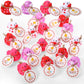 Jerify 48 Pcs 2 Inch Mini Valentine Rubber Duckies with Gift Cards Valentines Day Heart Rubber Ducks Bath Toys for Classroom Ex