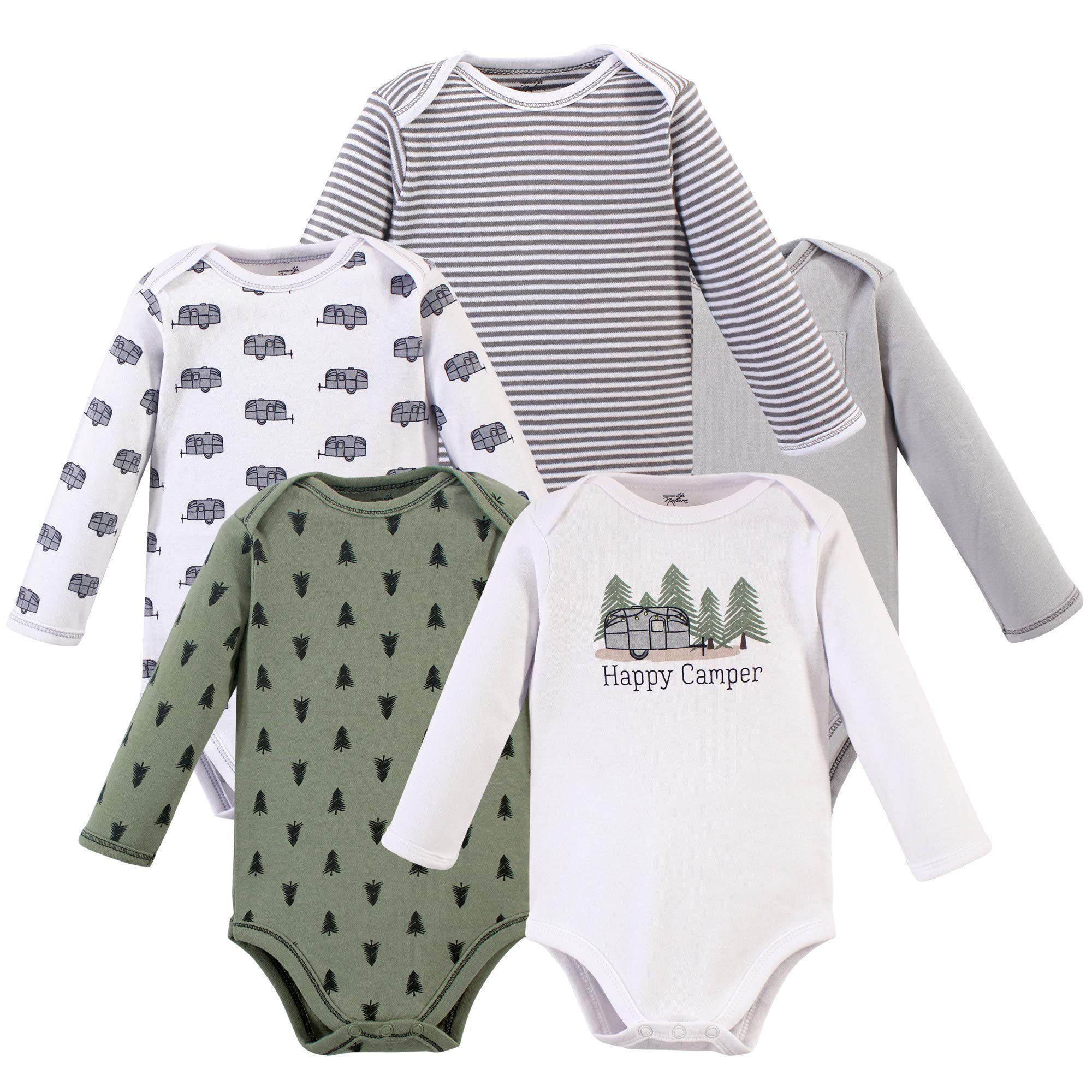 Touched By Nature Baby Organic Cotton Long-Sleeve Bodysuits, Happy Cam – Cutebab WBBAPB07WHSWN1M