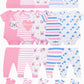 Abecue Baby Girl Layette Essentials Sets Infant Gift Newborn Clothes Set Pink 3-6 Months