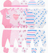 Abecue Baby Girl Layette Essentials Sets Infant Gift Newborn Clothes Set Pink 3-6 Months