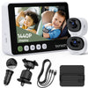 bonoch 5 1440P Baby Car Camera for 2 Kids - 360 Rotating Adjustable Wide View Dual Cameras, Split Screen Night Vision, Easy Setu