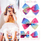 Dwenarry 5' Hair Bows For Girls Colorful Little Girls Hair Bows Rainbow Heart Grosgrain Alligator Clip Bows For Toddler Girls C