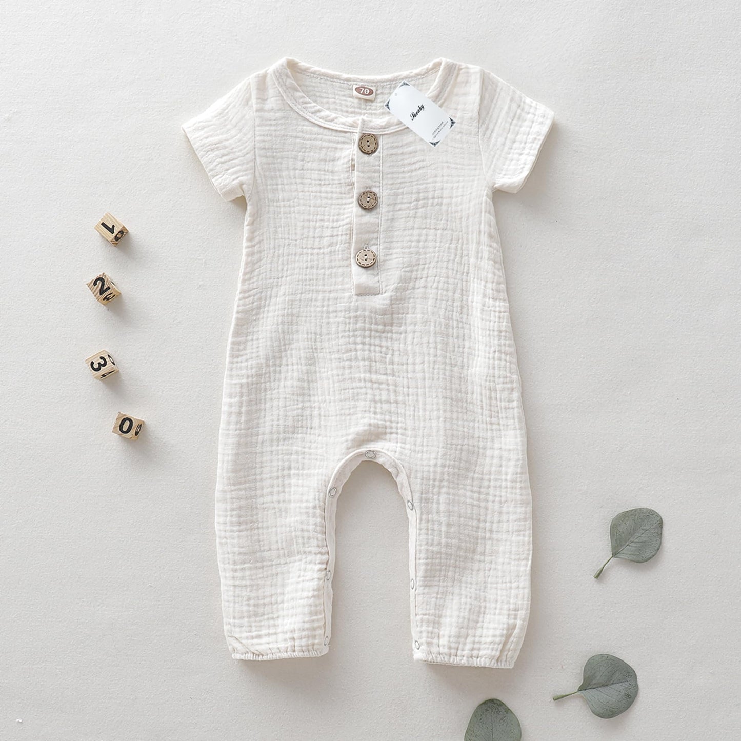 Saeaby Baby Girl Clothes Summer Outfit Infant White Jumpsuit Short Sleeve Romper Bodysuit Newborn Clothes One Pieces Outfit For