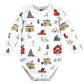 Hudson Baby Unisex Baby Cotton Long-Sleeve Bodysuits, North Pole, 0-3 Months