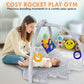 Quokka Baby Play Gym Xl - Rocket-Shaped Baby Play Mat With 6 Large Sensory Toys - Tummy Time Mat For Infant Development - Machin