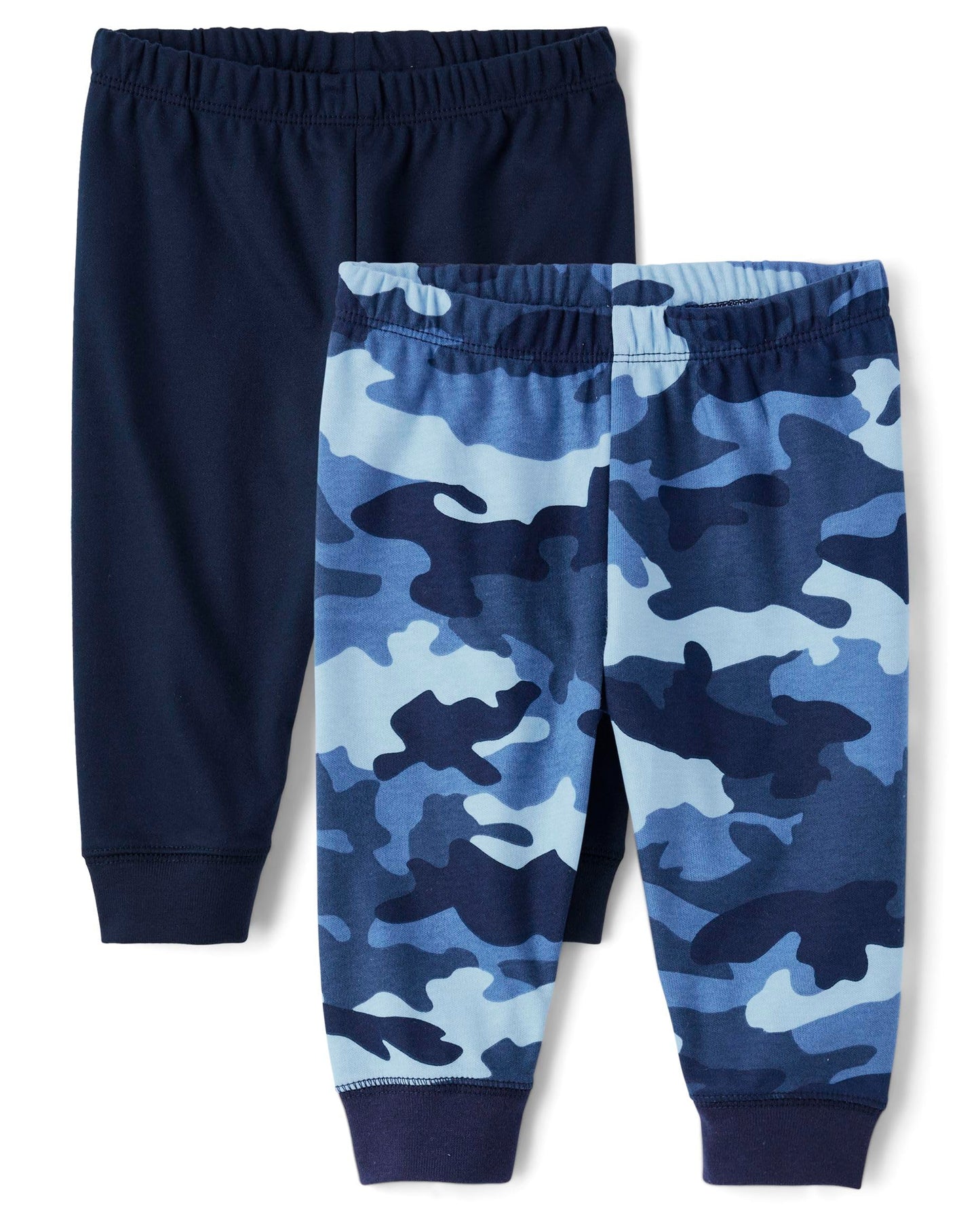 The Children'S Place,Baby Boys,And Newborn Jogger Bottoms,Black/Camo 2-Pack,12 Months,18 Months
