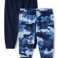 The Children'S Place,Baby Boys,And Newborn Jogger Bottoms,Black/Camo 2-Pack,6 Months,9 Months