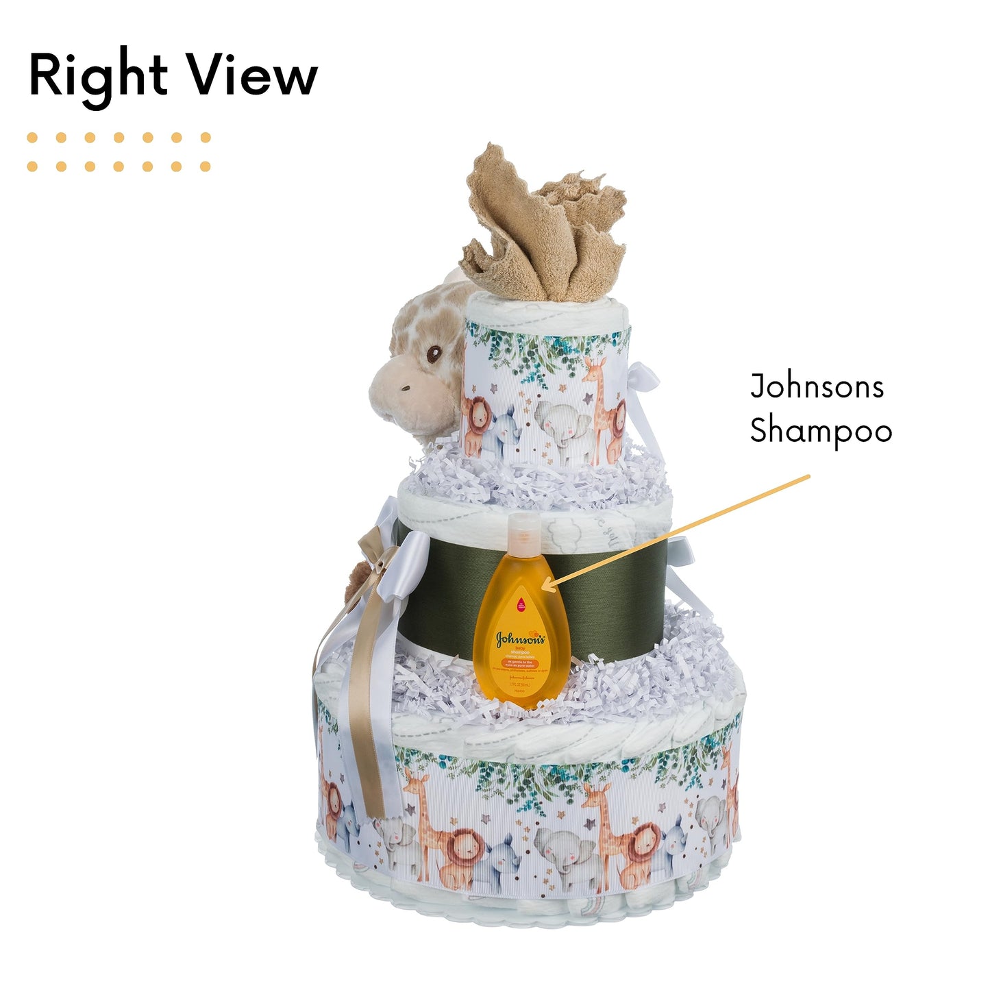 Lil' Baby Cakes Safari Diaper Cake - Beautiful Safari-Themed Baby Gift Using Size 1 Swaddler Diapers - Perfect For Baby Showers