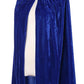 Diffly 39' Kids Velvet Hooded Cape Unisex Halloween Cloak For Devil Witch Wizard Halloween Christmas Cosplay (Blue)