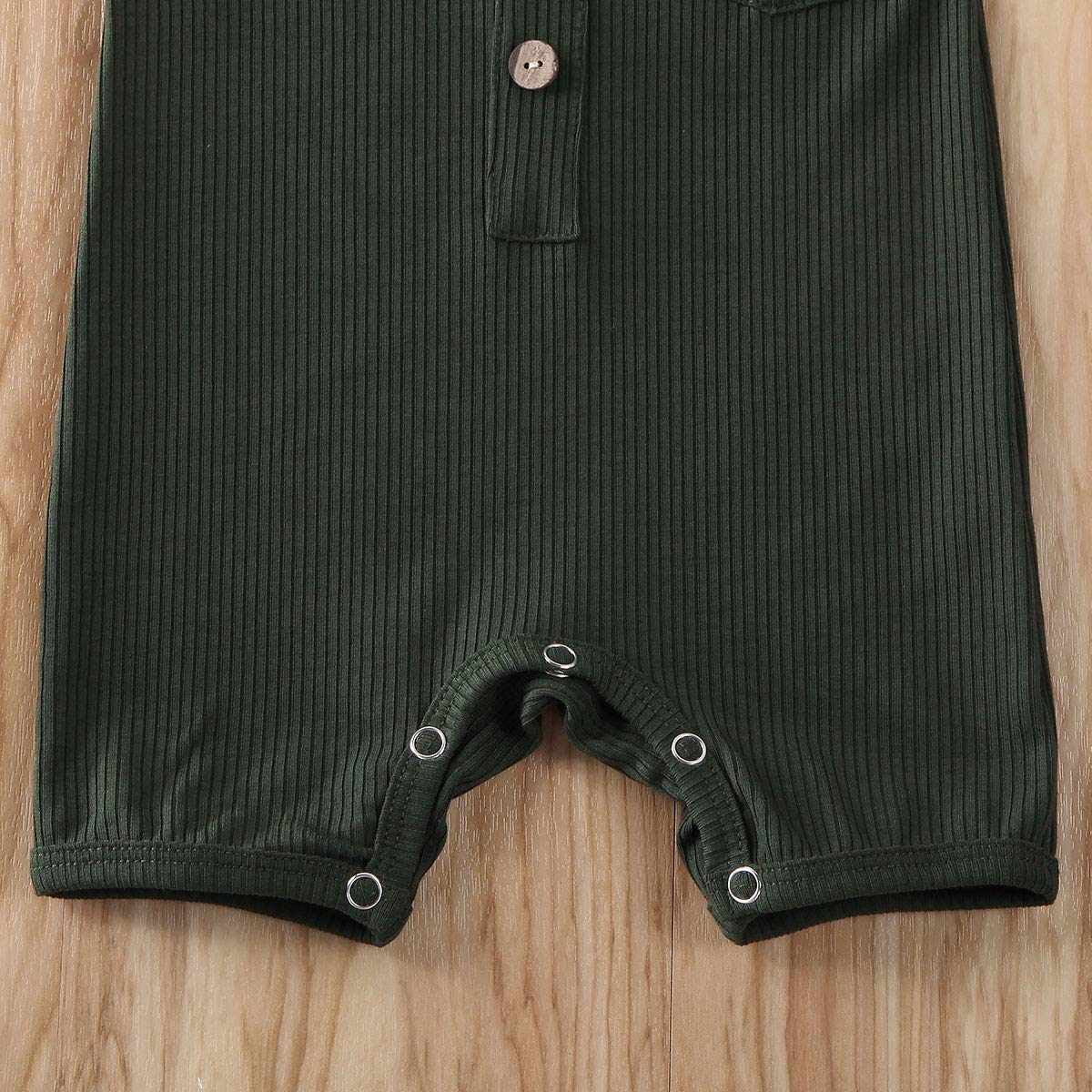 Baby Girl Boy Romper Bodysuit Solid Plain One Piece Jumpsuits Sleeveless One Piece Baby Clothes Outfits Summer (Dark Green, 6-12