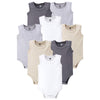 Hudson Baby Unisex Baby Cotton Sleeveless Bodysuits Heather Gray, 0-3 Months