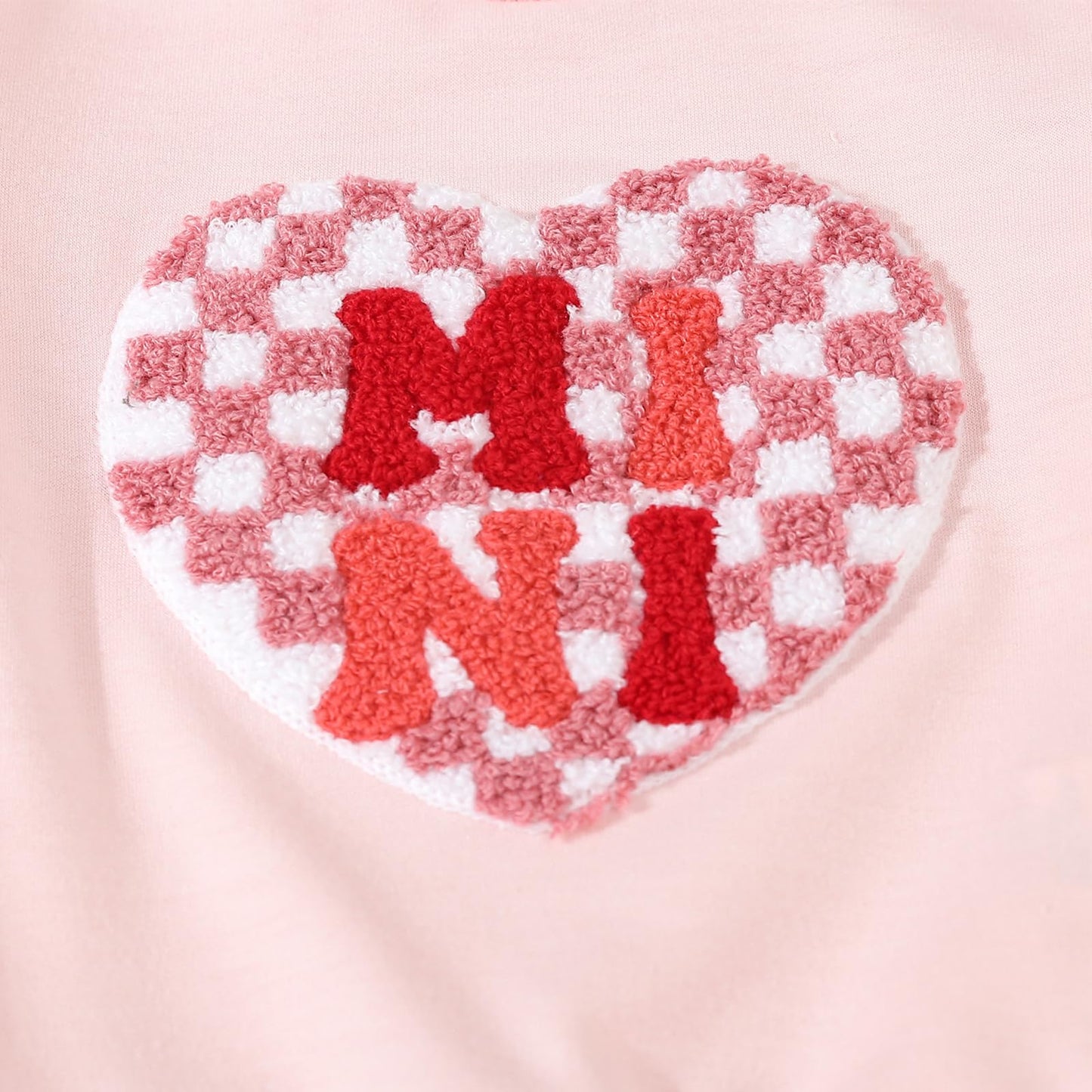 Beqeuewll Baby Girl Valentines Day Outfit Long Sleeve Heart Checkerboard Print Sweatshirt Plaid Pants 2Pcs Valentine Clothes (Mi