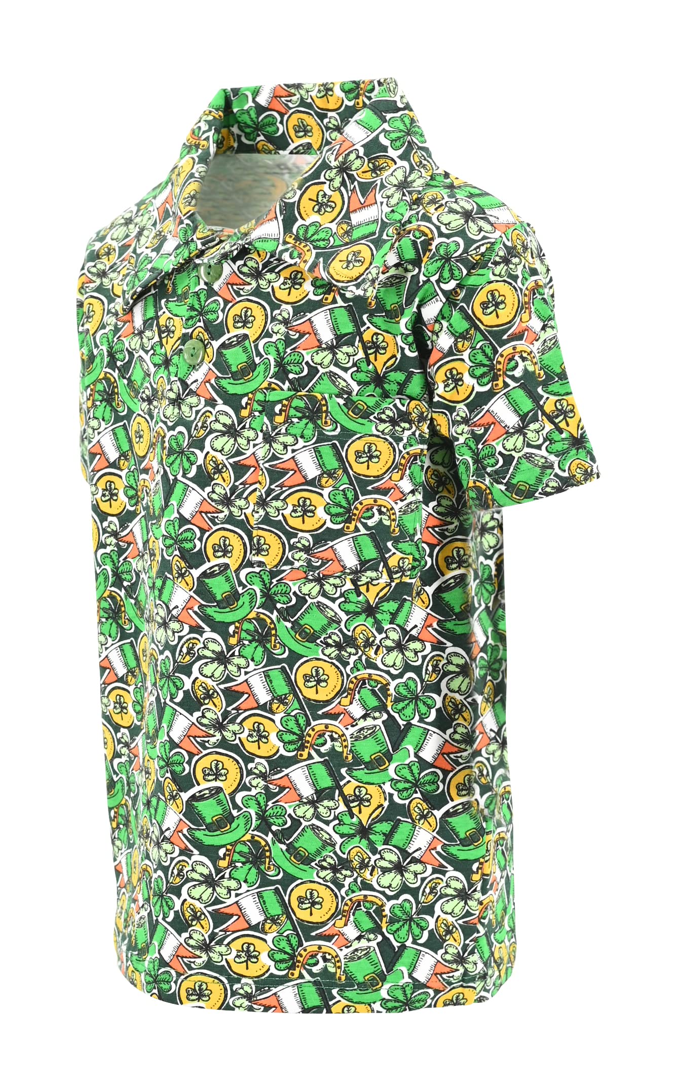Unique Baby Boys St Patricks Day Irish Coin Polo Shirt (12Y, Green)