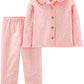 Simple Joys By Carter'S Girls' 2-Piece Coat Style Pajama Set, Pink White Dots, 5T
