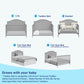 Graco Wilfred Crib And Mattress Nursery Essentials Pack (Pebble Gray) - Greenguard Gold Certified Baby Crib & Crib Mattress, Cri