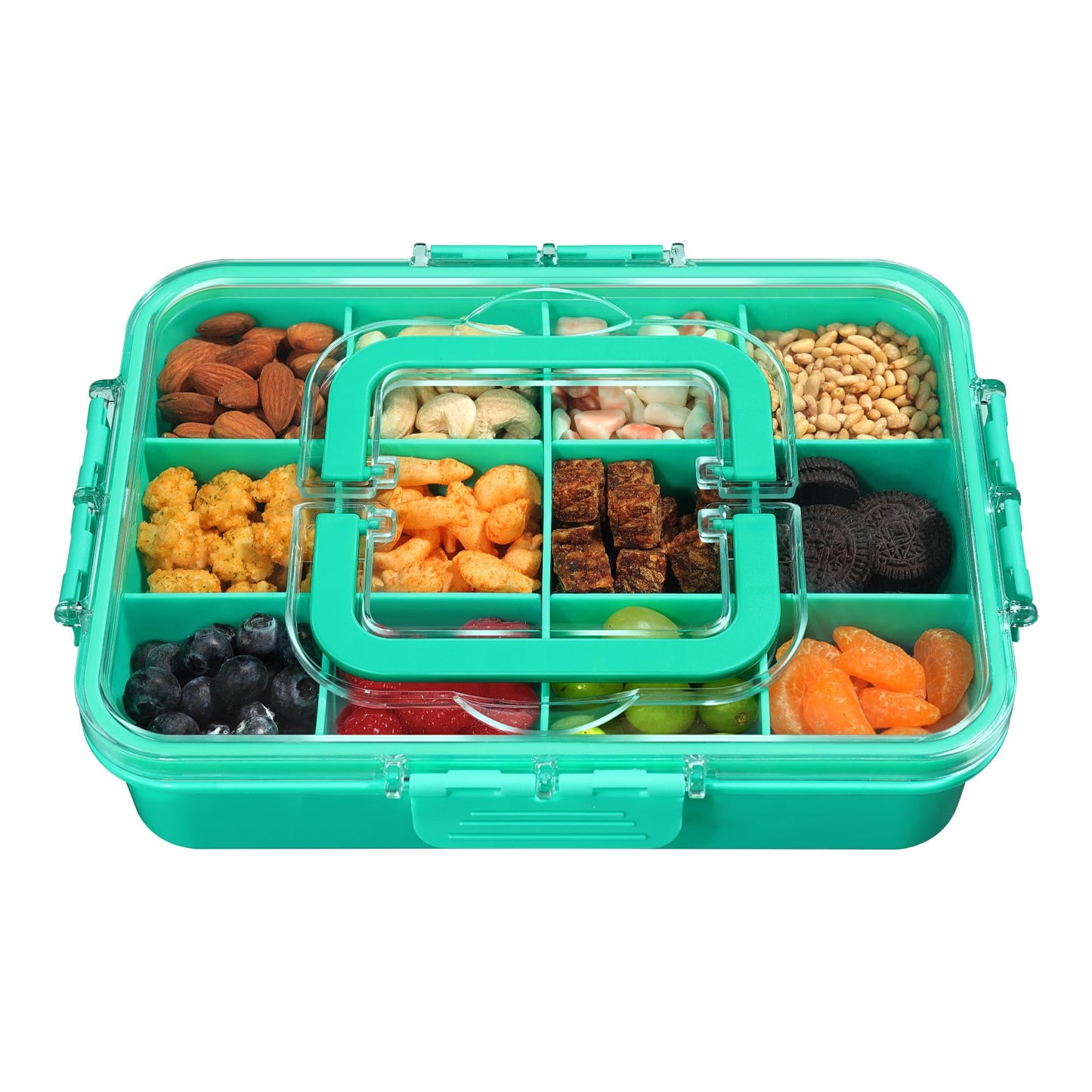 Xyptorix Snack Box Container for Kids - Adjustable 12-Compartment Snack Containers, Reusable Bento Box, Dishwasher Safe, BPA-Fre