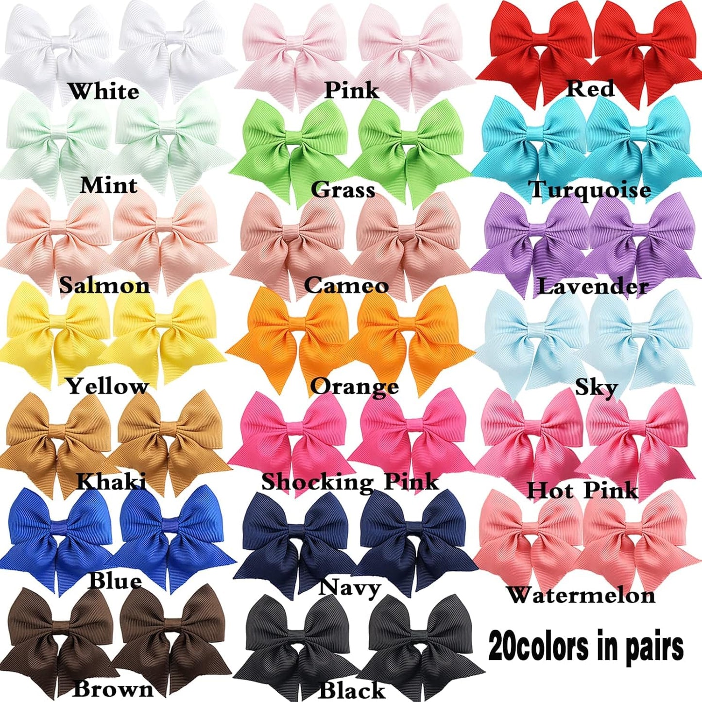 C  Llot 40Pcs 2.75 Inch Hair Bows For Girls Grosgrain Ribbon Toddler Hair Bows Alligator Clips For Baby Girls Kids Teens Back To