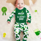 St Patricks Day Baby Boy Outfit 9-12 Months My First St Patricks Day Baby Boy Outfit Hoodie Four-Leaf Clover Sleeves Slacks 2-Pi