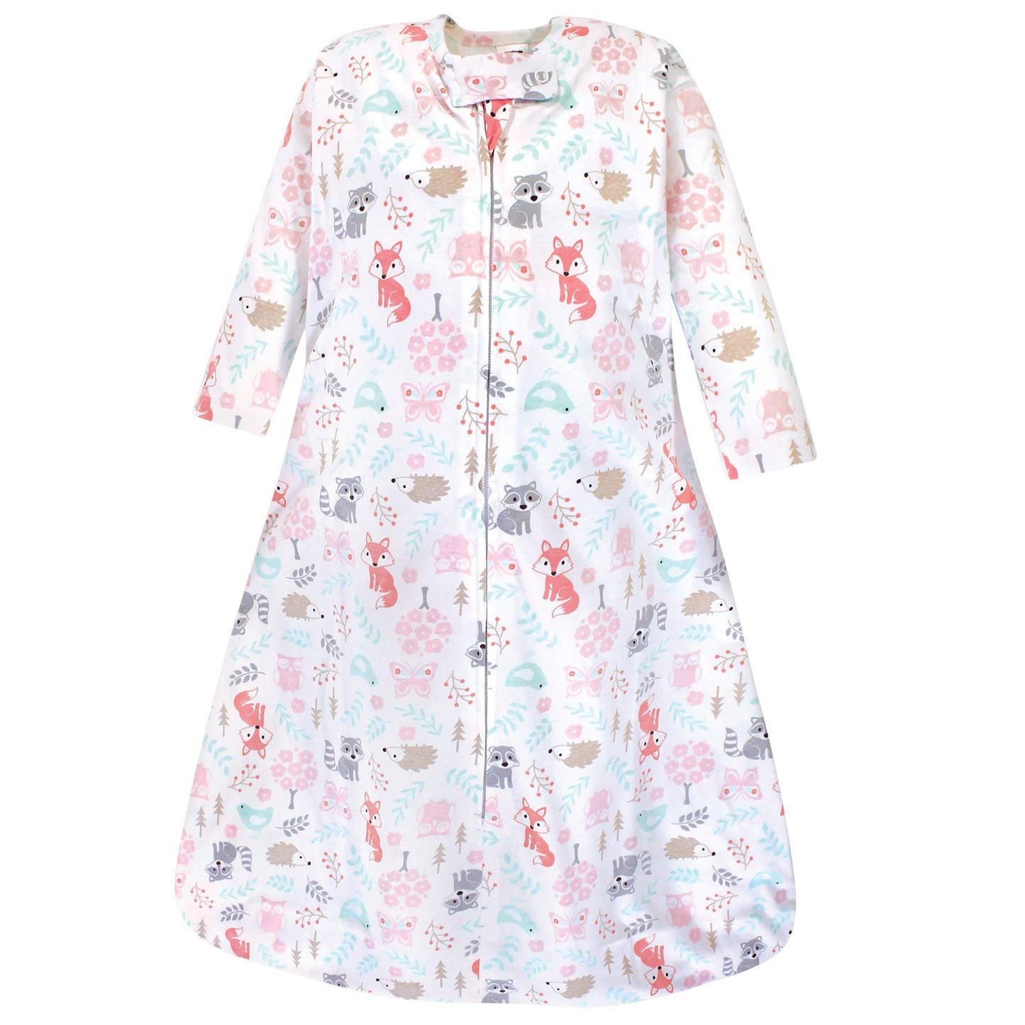 Hudson Baby Unisex Baby Long Sleeve Cotton Jersey Sleeping Bag, Girl Woodland, 12-18 Months