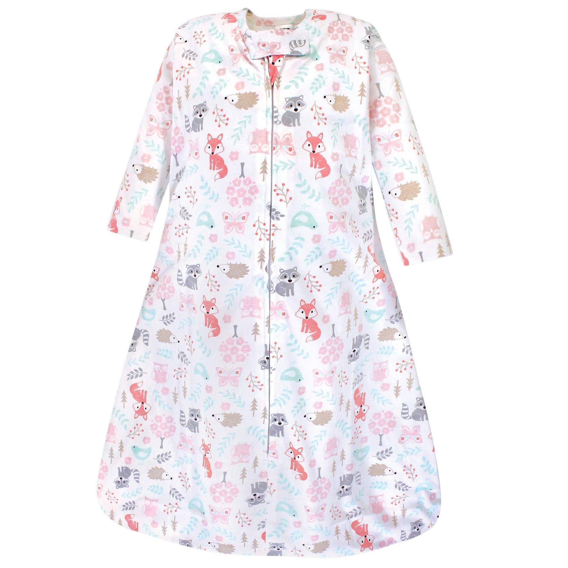 Hudson Baby Unisex Baby Long Sleeve Cotton Jersey Sleeping Bag, Girl Woodland, 6-12 Months