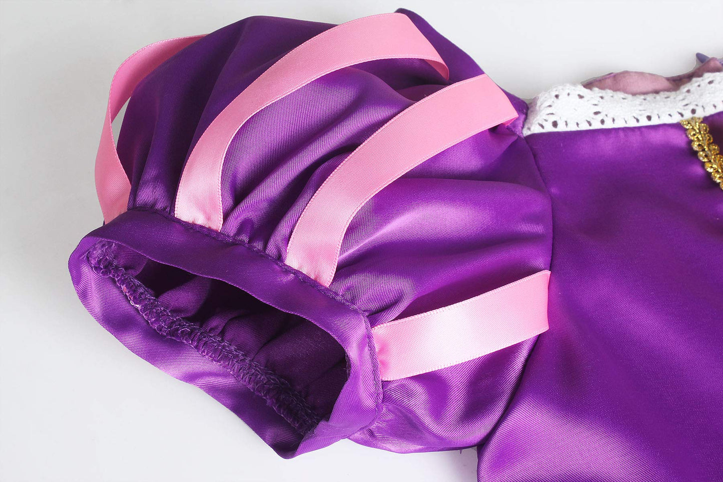 Relibeauty Girls Dress Puff Sleeve Princess Costume, 8, Purple(With Accessories)