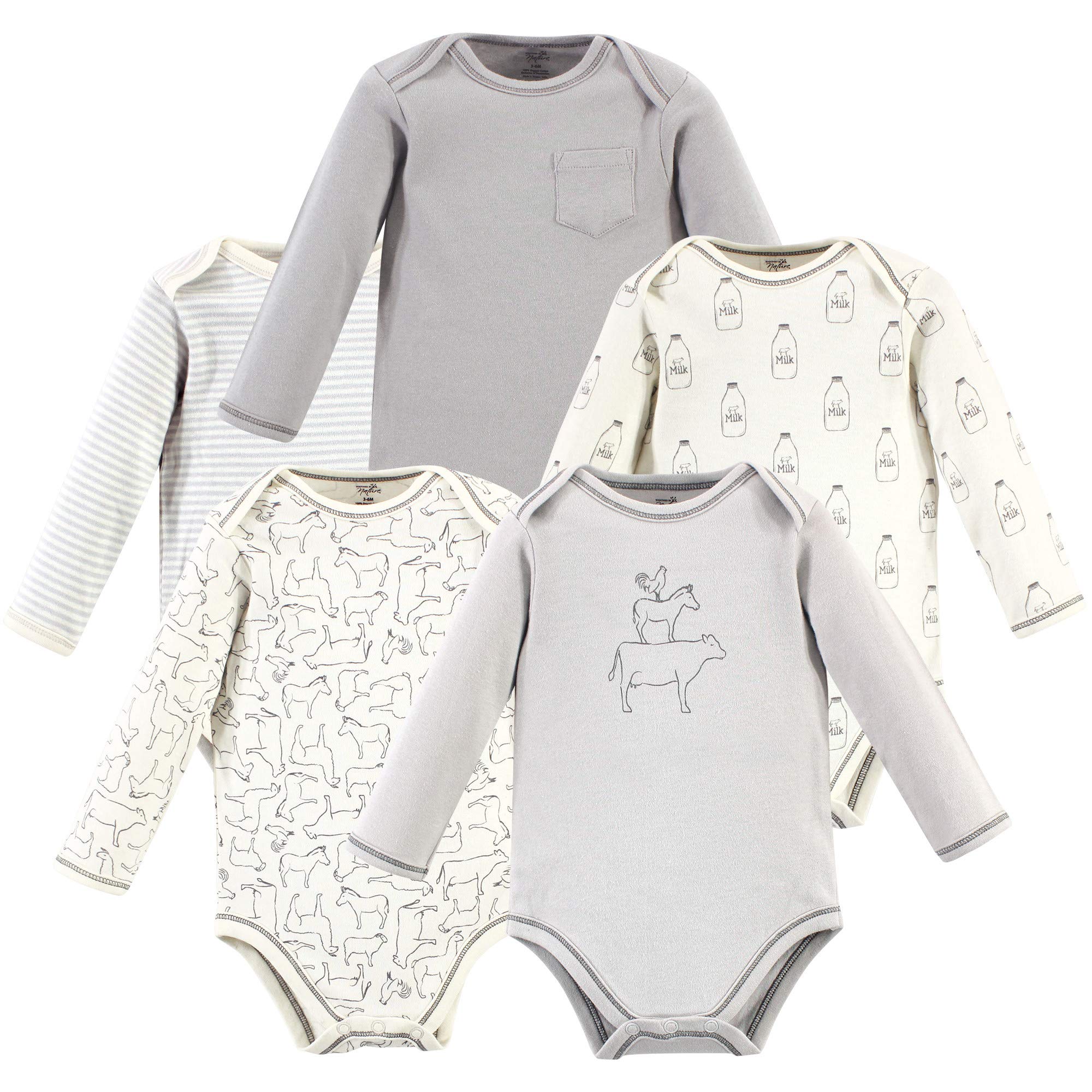 Touched By Nature Baby Boys Organic Cotton Long-Sleeve Bodysuits T Shi – Cutebab WBBAPB07YCLX5WX