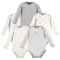 Touched By Nature Baby Boys Organic Cotton Long-Sleeve Bodysuits T Shirt Set, Farm Friends, 3-6 Months Us