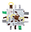 Baby Jack & Co 10x10    Football Sports Lovey Sensory Plush Blanket - Tag Toys for Babies - Baby Stroller Toys - Learn Shapes, L