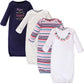 Little Treasure Unisex Baby Cotton Gowns, Sparkle Necklace, 0-6 Months