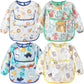 Accmor 4 Pack Long Sleeve Baby Bibs, Waterproof Sleeved Bibs For Eating Feeding, Toddler Baby Girls Boys Smock Bibs