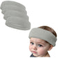 Couver Baby Infant Light Gray Terry Solid Color Headband/Terry Cloth Head Band - 4 Pieces