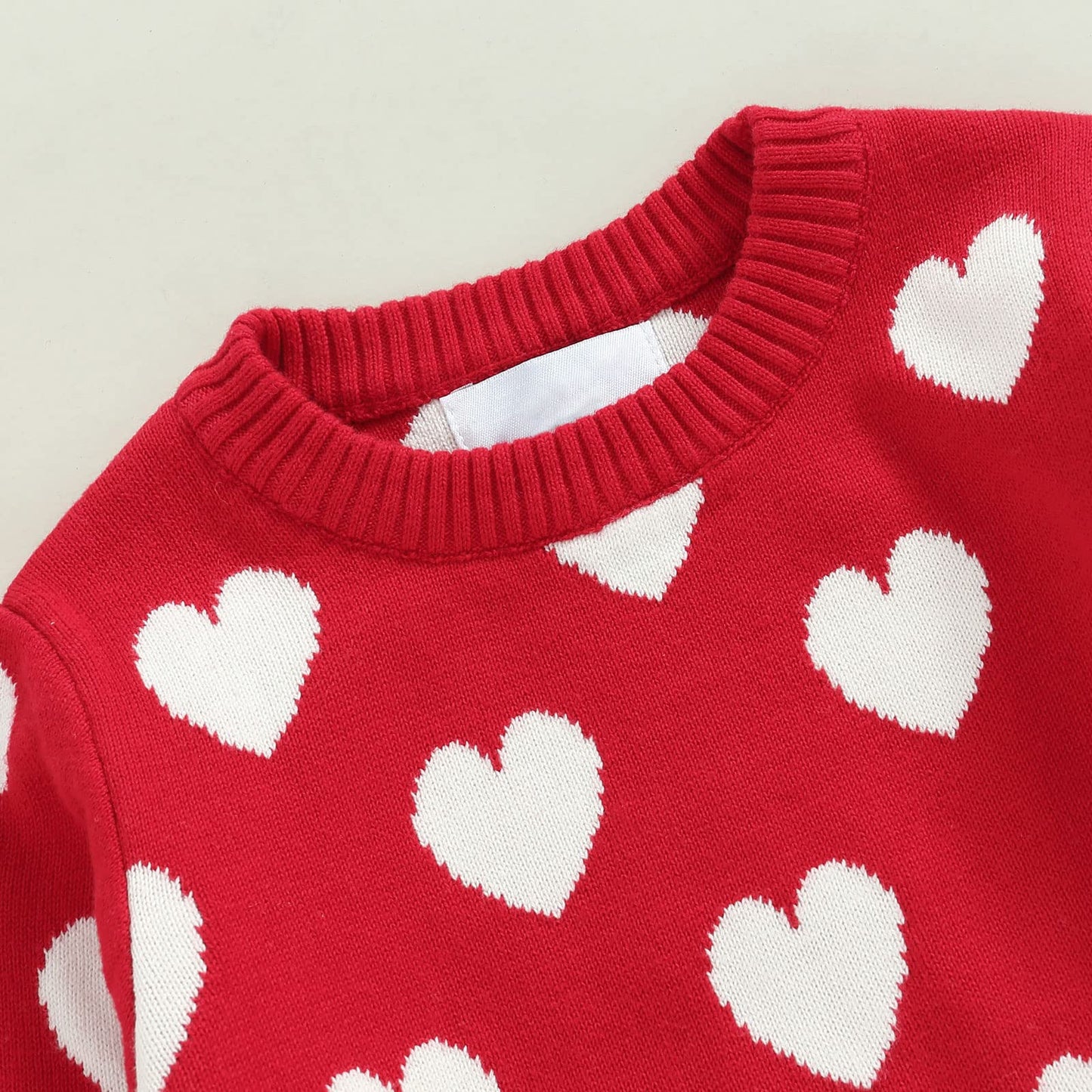 Toddler Baby Girl Love Heart Pullover Sweater Long Sleeve Knit Sweater Shirts Valentines Day Spring Clothes (Love Heart Sweater-