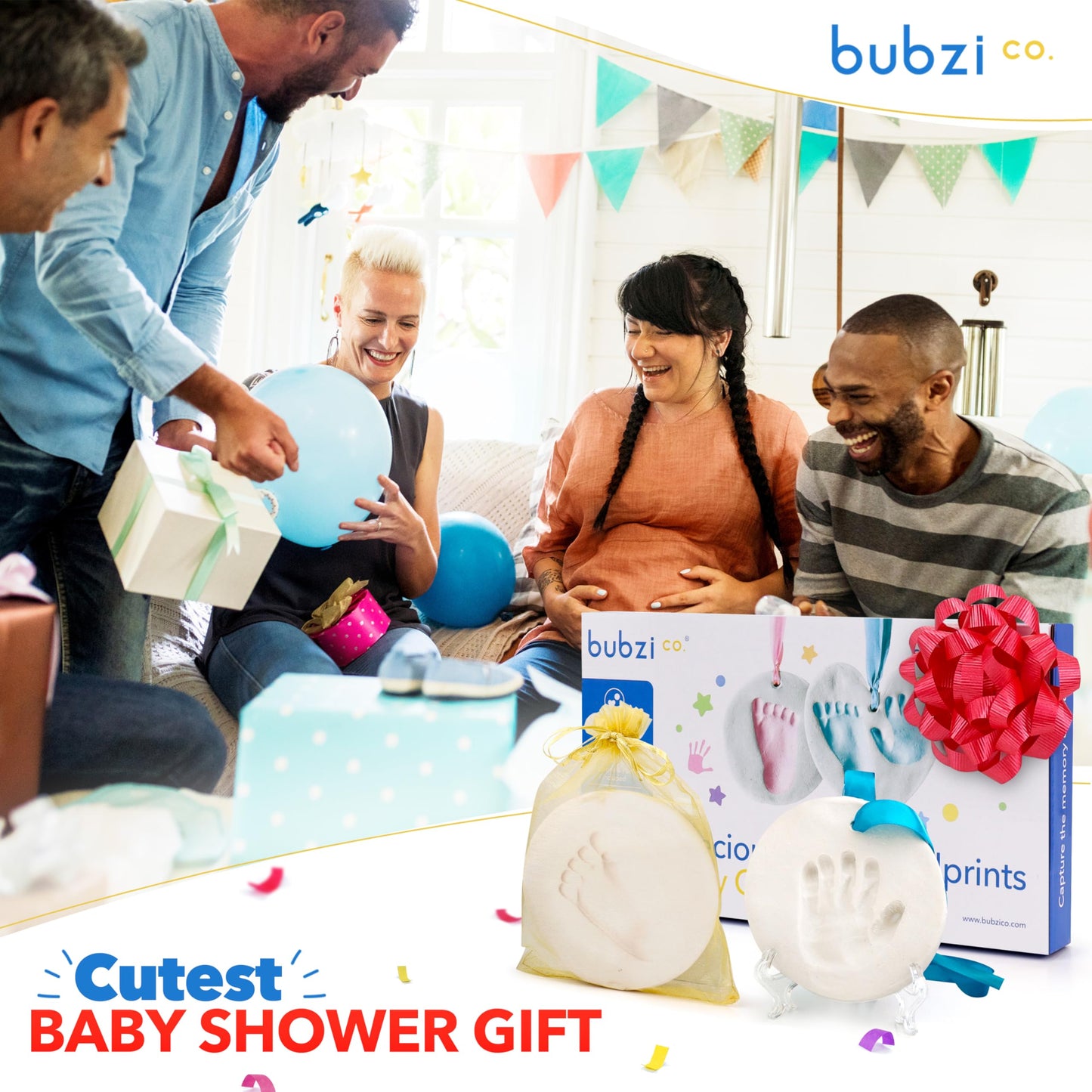 Bubzi Co Baby Keepsake Ornament - Baby Hand And Footprint Kit - Newborn Keepsake Ornament For Personalized Baby Gifts & Nursery