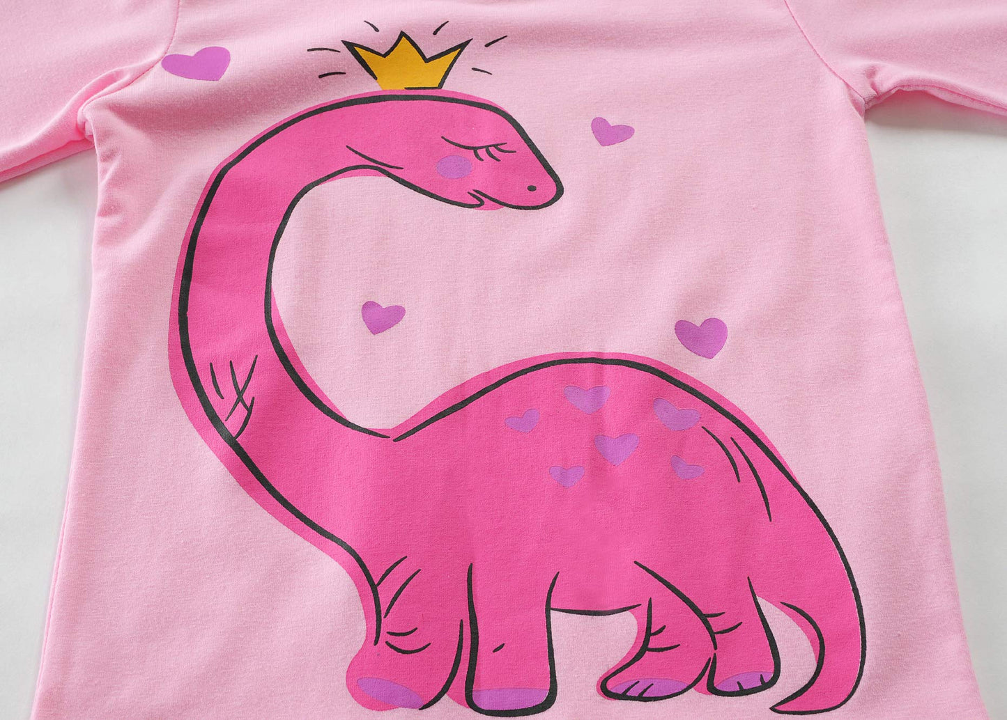 Little Hand Kids & Toddler Girls Dinosaur Pajamas 2 Piece Pjs 100% Cotton Jammies Pink Short Sets 5 Years