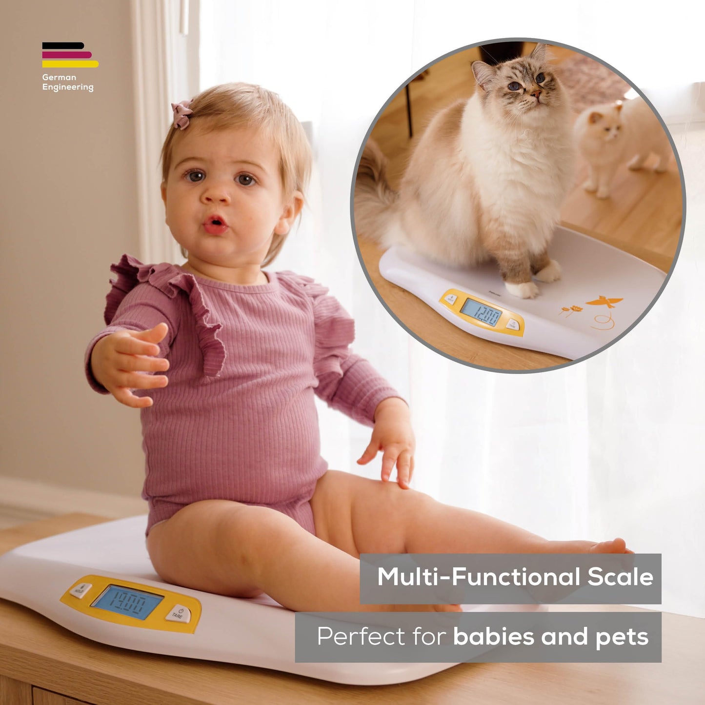 Beurer By80 Baby Scale, Pet Scale, Digital, For: Infant, Newborns, Puppy, Cats, Lcd Display, Weighs [Lb/Oz/Kg] Highly Accurate,