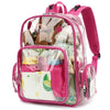 Yusudan Clear Diaper Bag Backpack for Baby Girls Boys, Mom Nappy Changing Bags for Women (Rose Red)