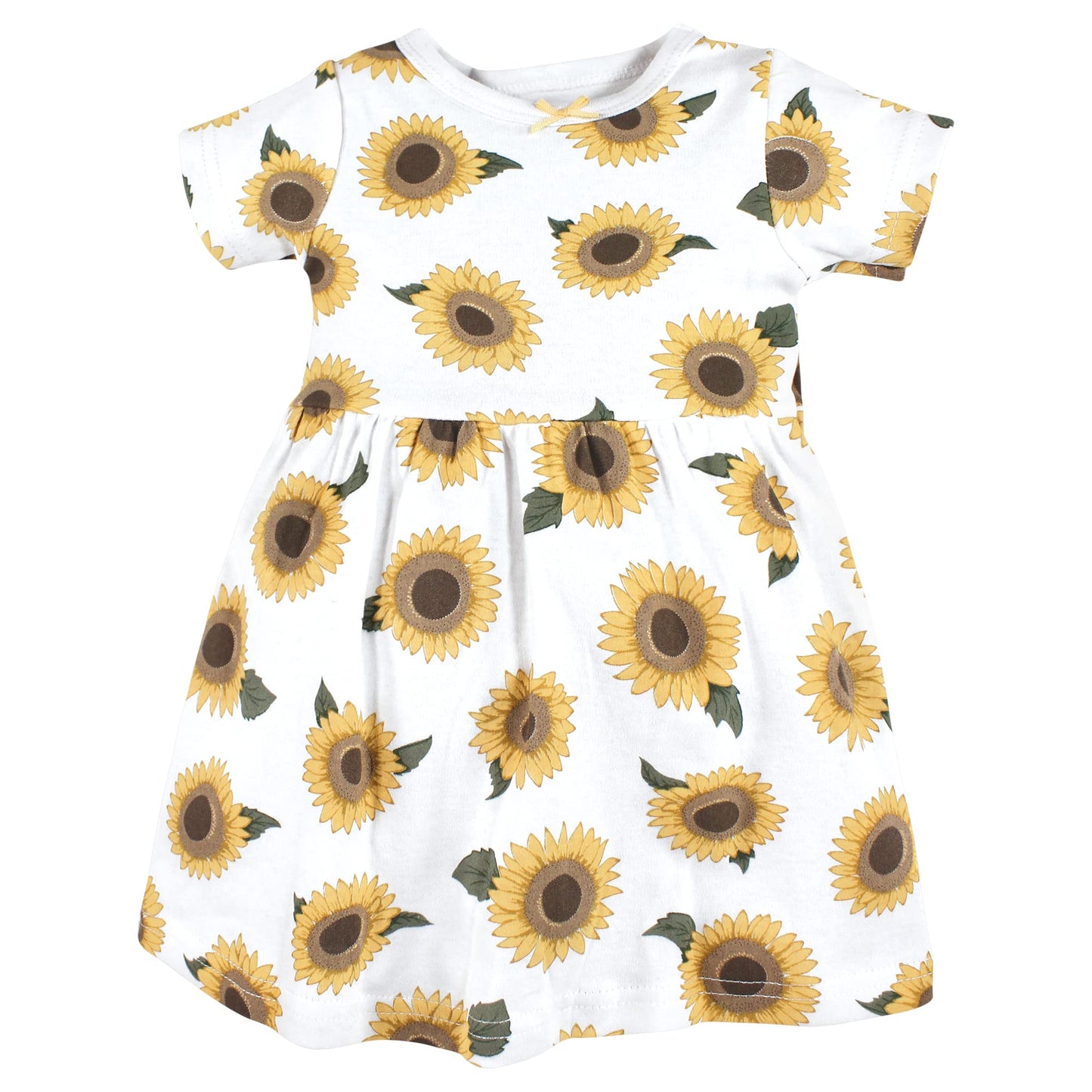 Hudson Baby Baby Girls Cotton Dresses Casual Dress, Sunflower, 2T Us