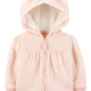 Simple Joys By Carter'S Unisex Babies' Hooded Sweater Jacket With Sherpa Lining, Pink, 12 Months