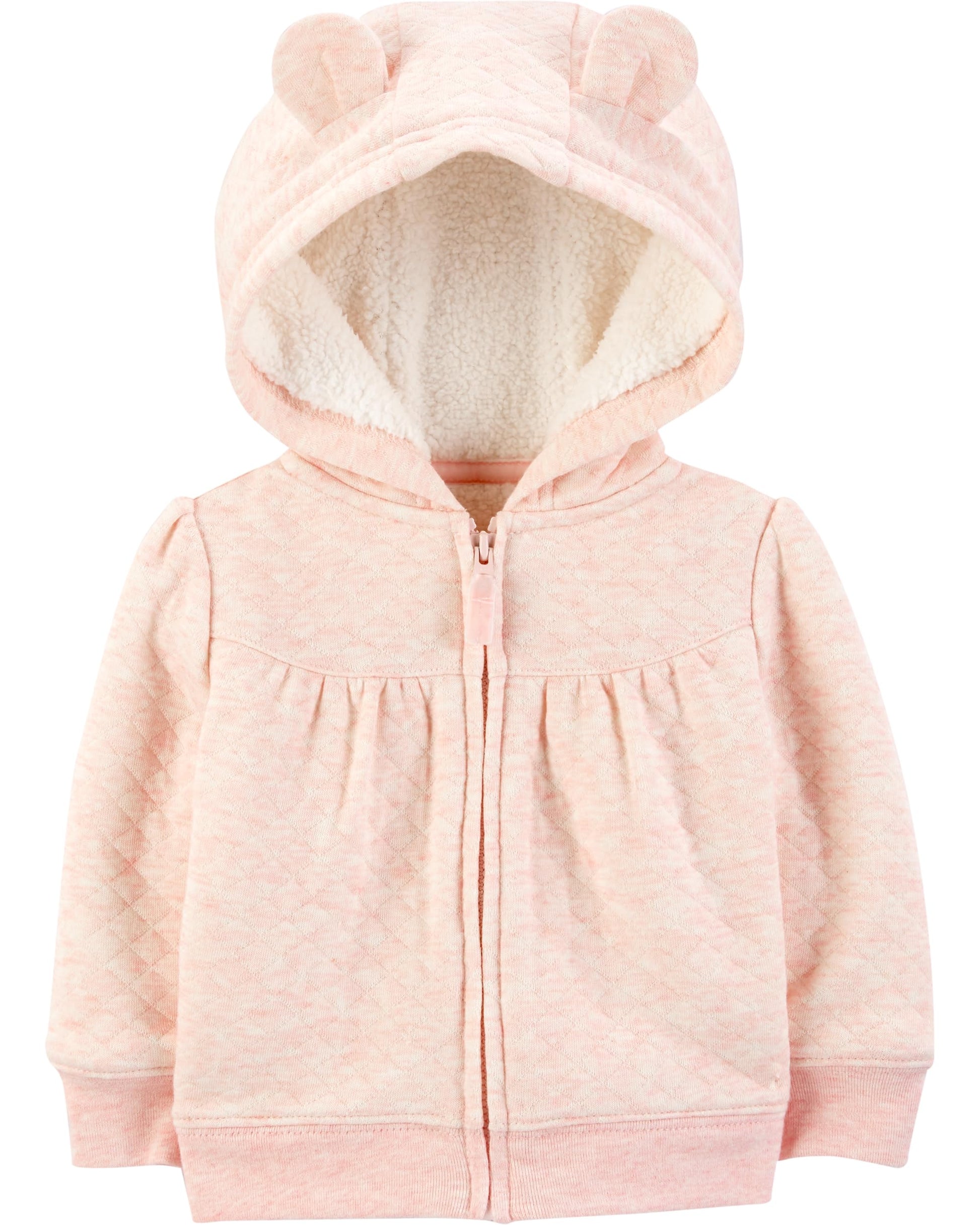 Simple Joys By Carter'S Unisex Babies' Hooded Sweater Jacket With Sherpa Lining, Pink, 12 Months