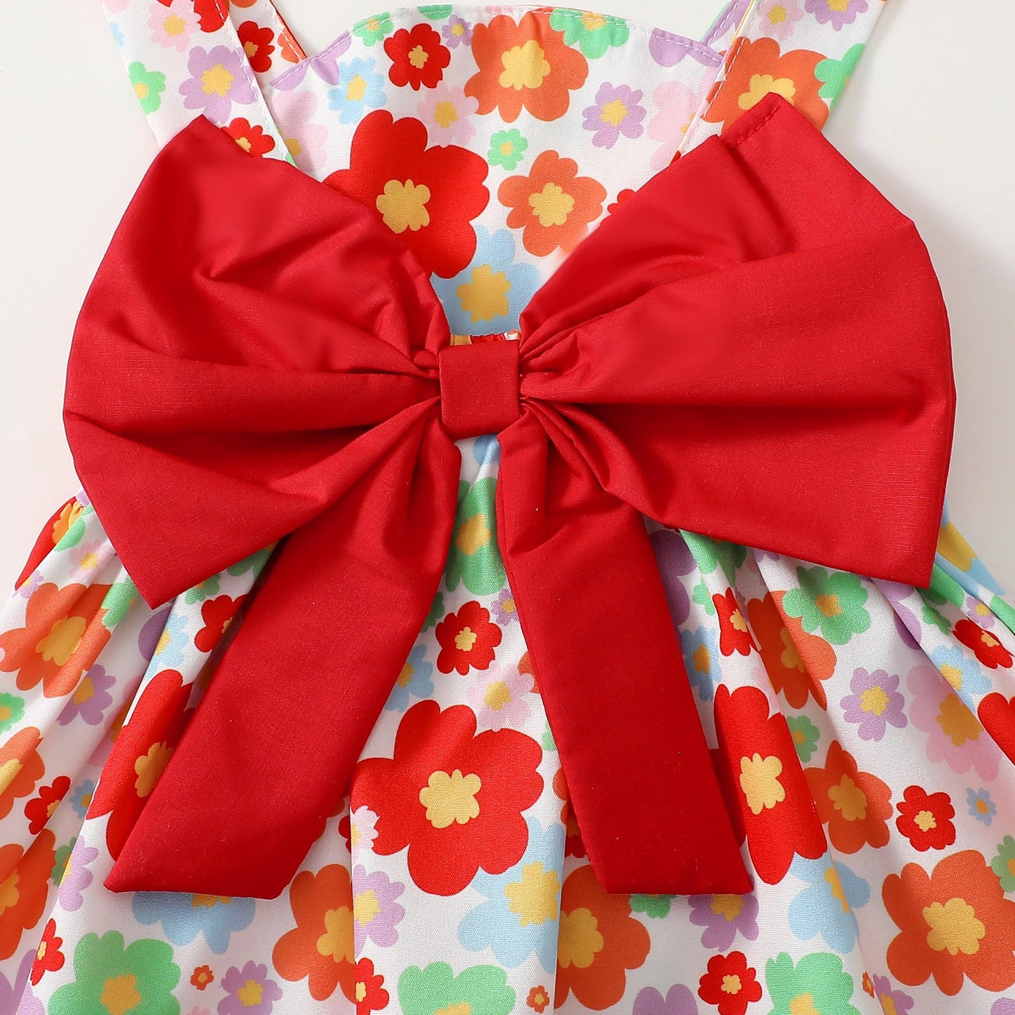 Baby Girl Dress Newborn Boho Summer Dress Halter Short Sleeve Floral Dresses Red Baby Outfit Set Infant Clothes For Girls 0-3 Mo