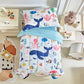 Joyreap 4 Piece Toddler Bedding Set- Ocean Theme White Design, Microfiber Toddler Bedding Comforter Set For Kids Boys Girls