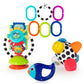 Sassy Discover The Senses Developmental Gift Set for Newborns and Up | Includes Bumpy Ball, High Chair Toy, Water-Filled Teether