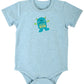 Stephan Baby Snapshirt Style Diaper Cover with Silkscreened Monster, Heathered Blue, 6-12 Months